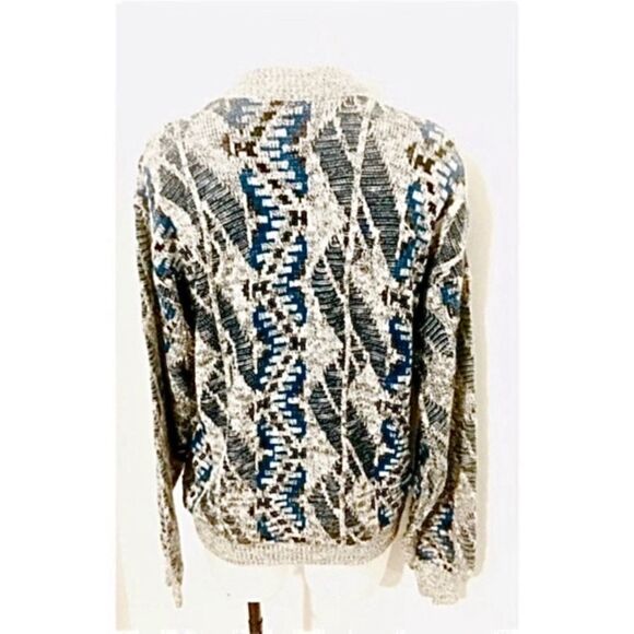 Vintage 80’s Today’s News abstract grandpa sweater - Picture 4 of 5